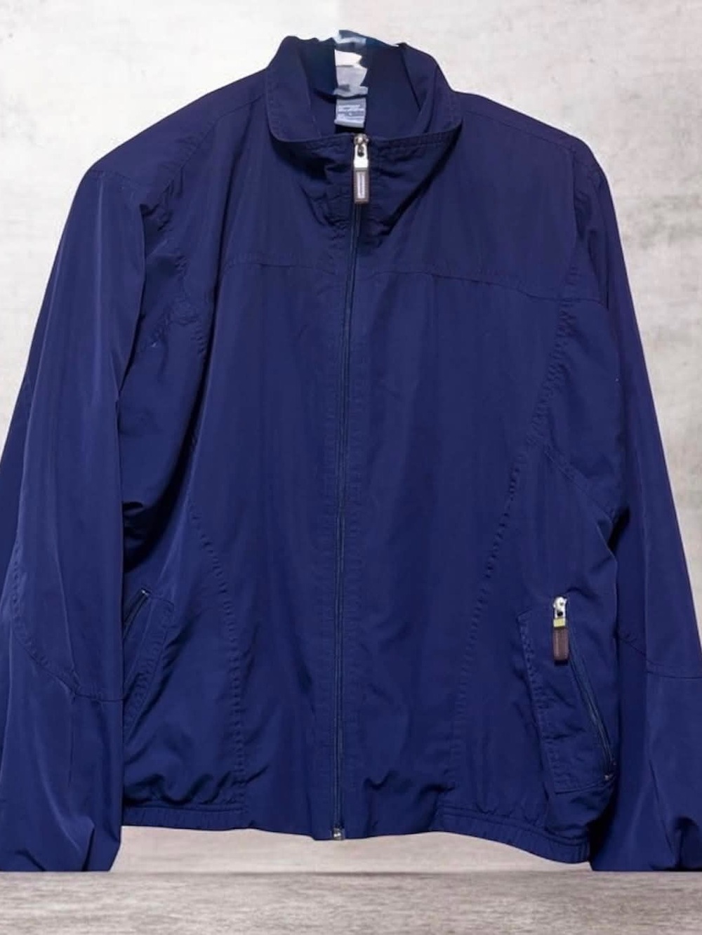 Koret Men's Navy Blue Full Zip Windbreaker Jacket Size L Lightweight